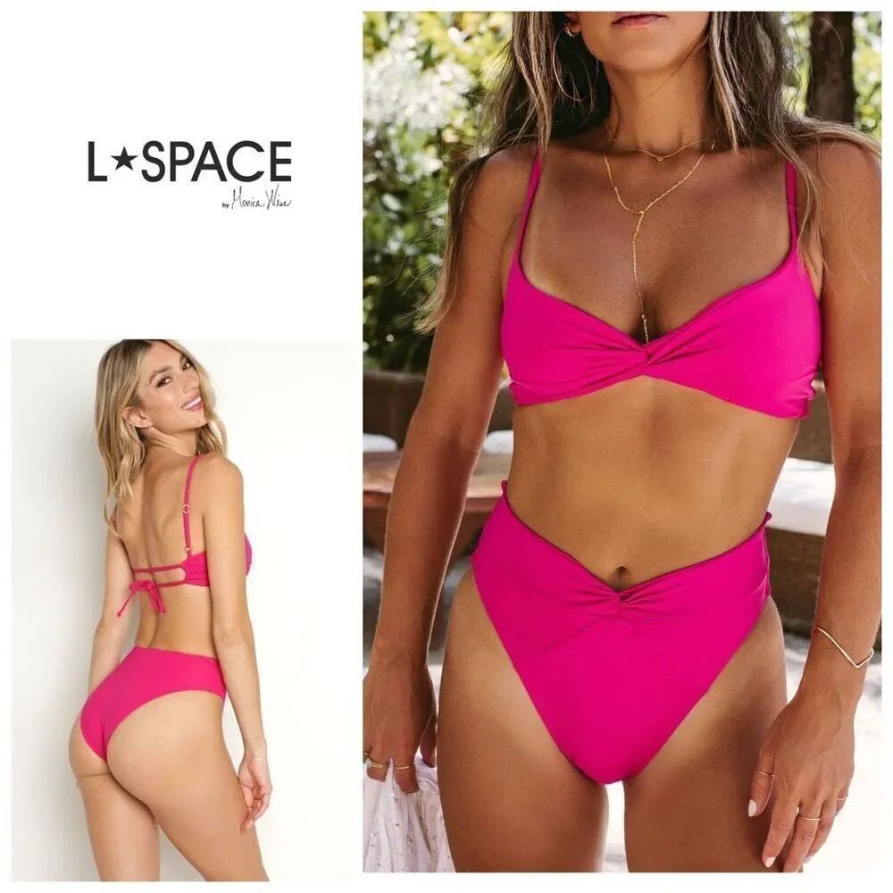 New. L*SPACE Pink D-cup bikini set. D-cup/small. Retails $209